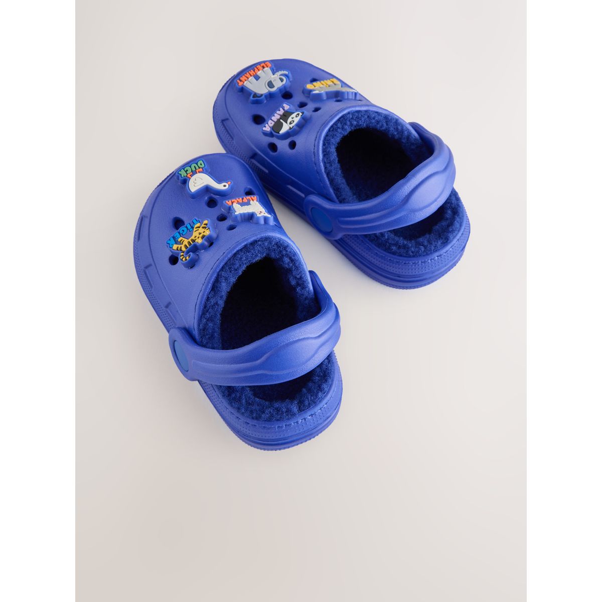Chaussons style sabots fourrés bleu animal, NEXT