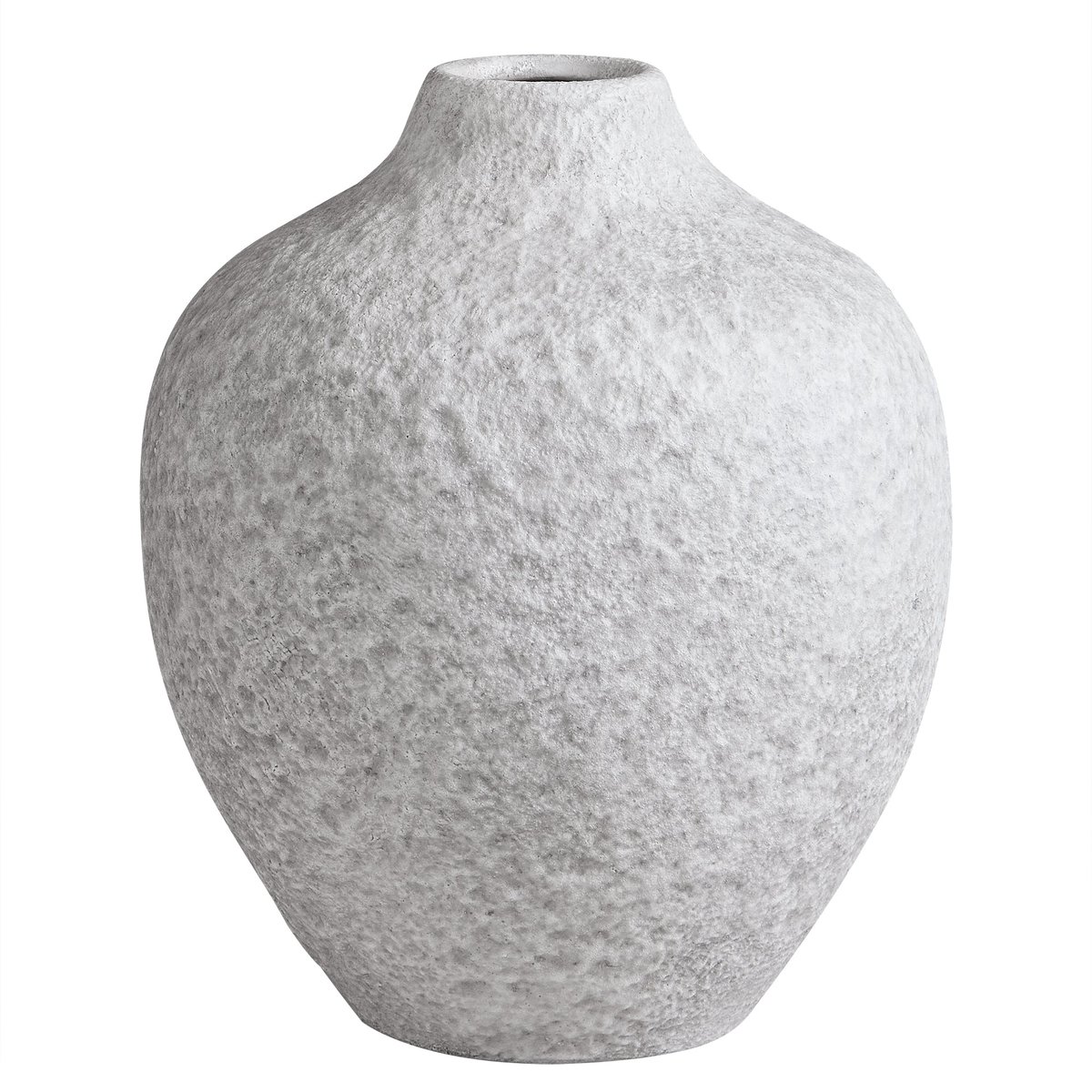 Vase décoratif en céramique artisanale H36 STONE blanc, SIA DECO