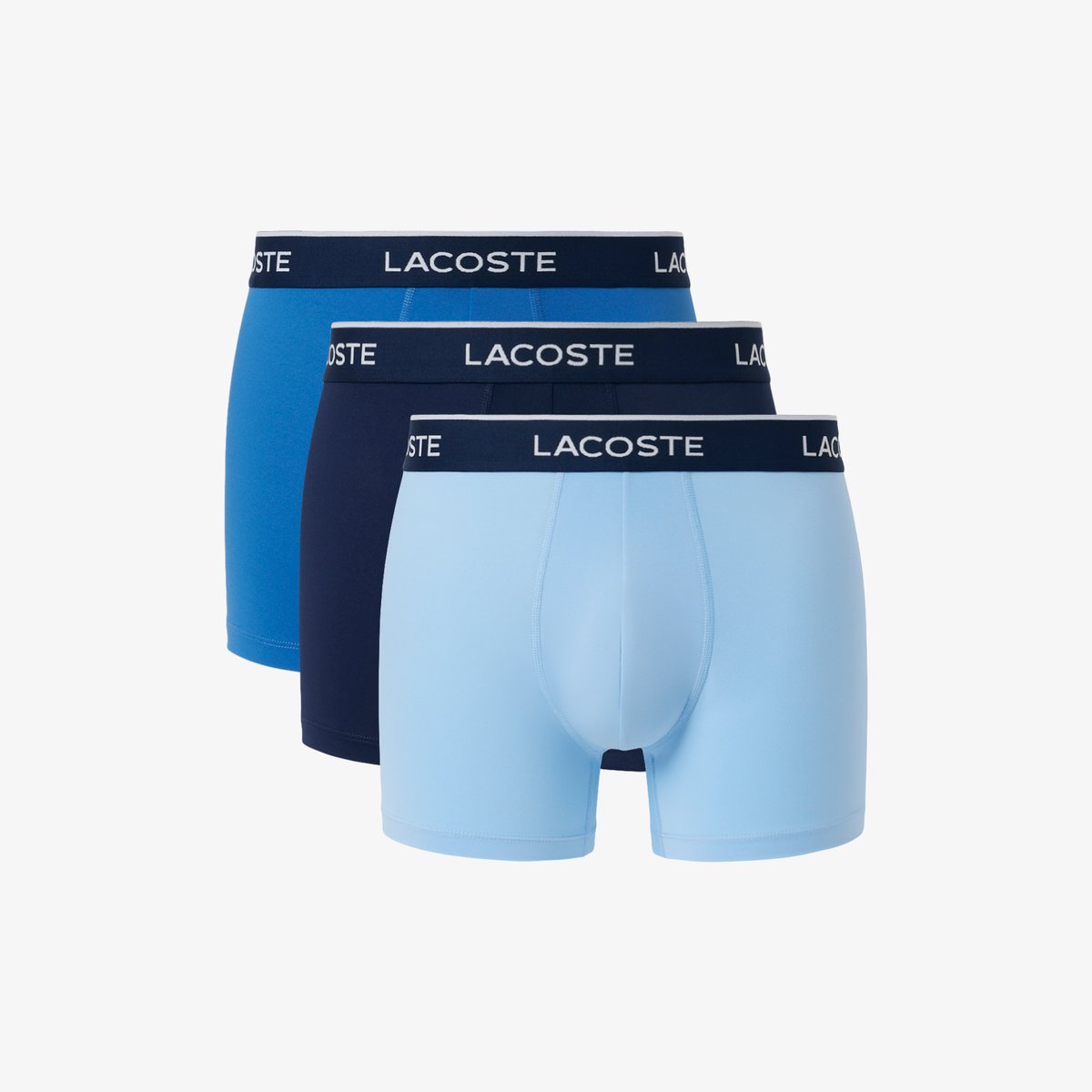 Lot de 3 boxers courts microfibre bleu-2wk, LACOSTE