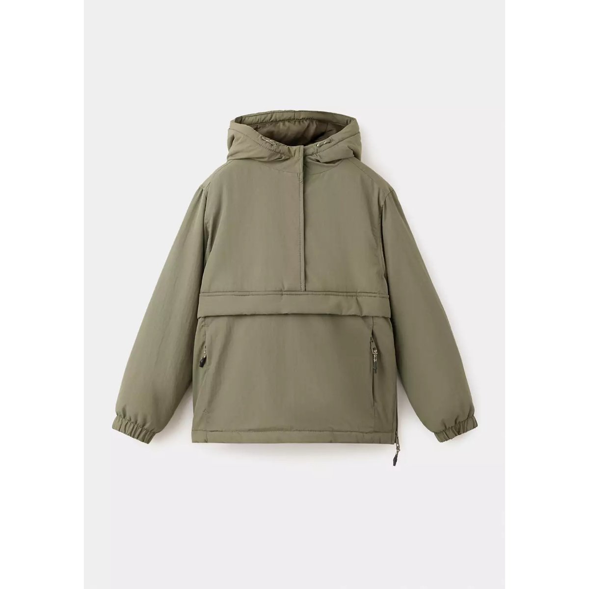 Anorak matelassé à capuche kaki, MANGO KIDS