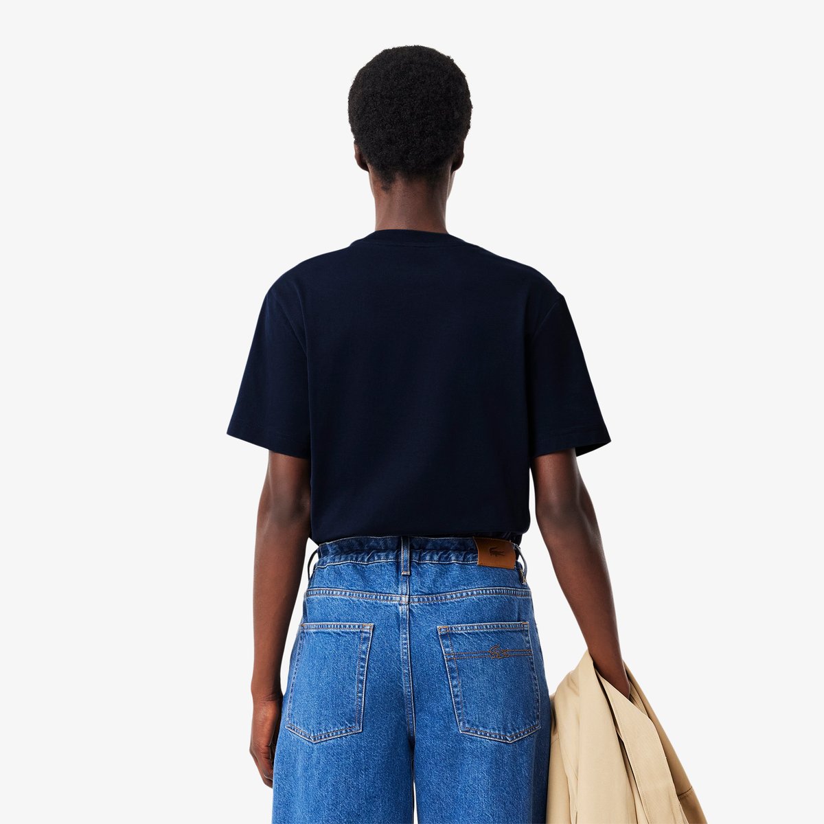 T-shirt relaxed fit coton doux bleu-166, LACOSTE