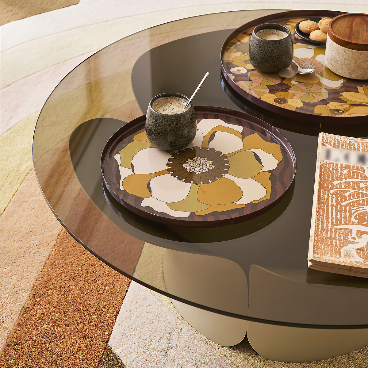 Plateau rond métal acier, Solanne multicolore, LA REDOUTE INTERIEURS
