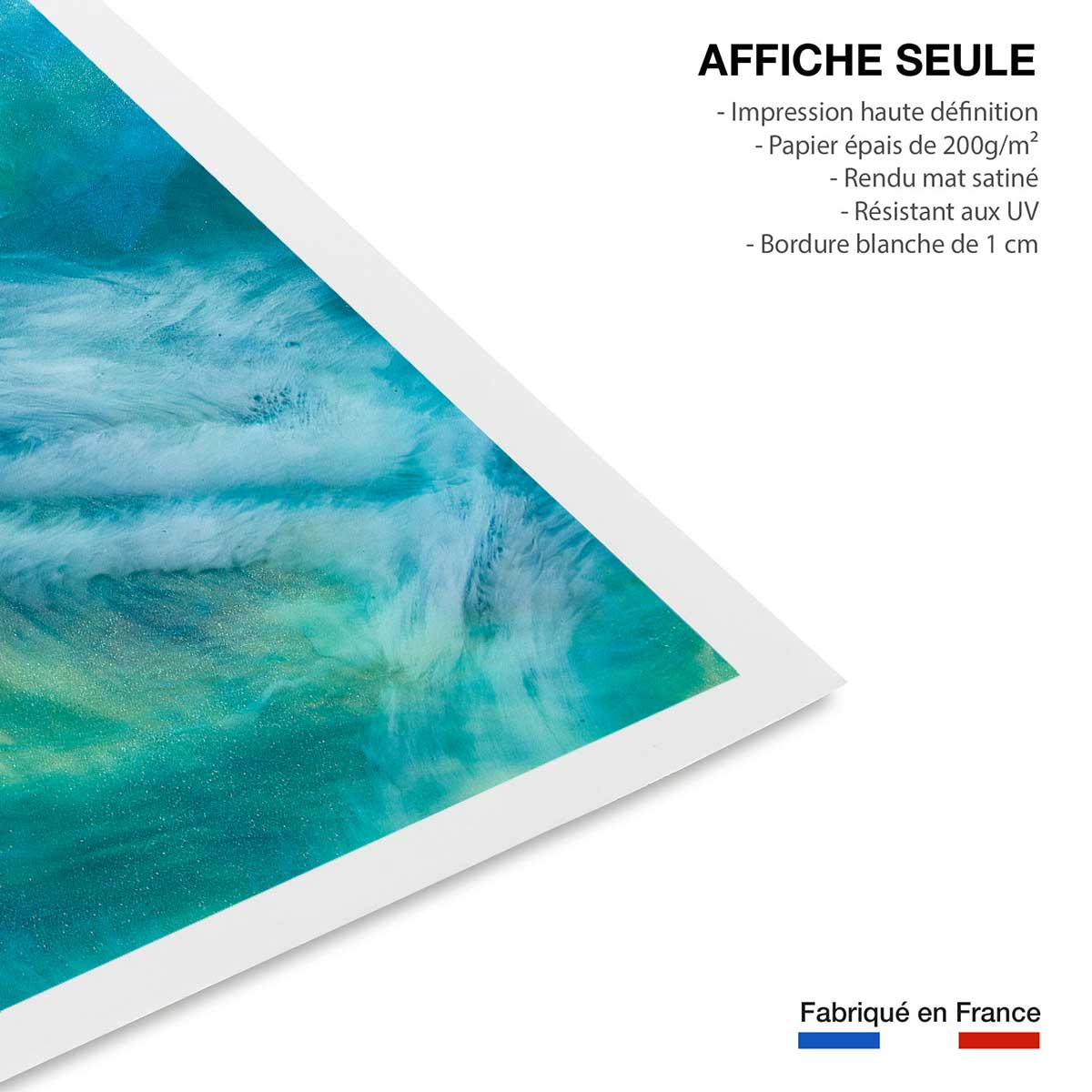 Poster bleu nebuleux affiche seule, HEXOA
