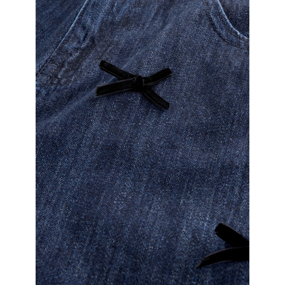 Jean bouffant orné de nœud délavage bleu, NEXT