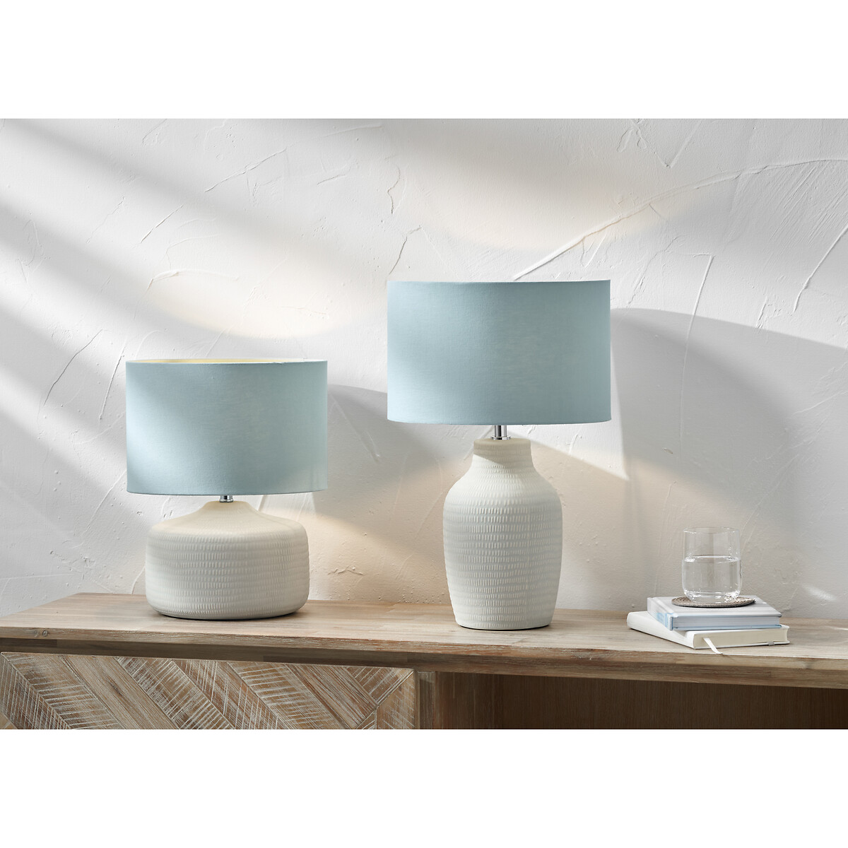 Kirby Tall Textured Ceramic Table Lamp green, SO'HOME
