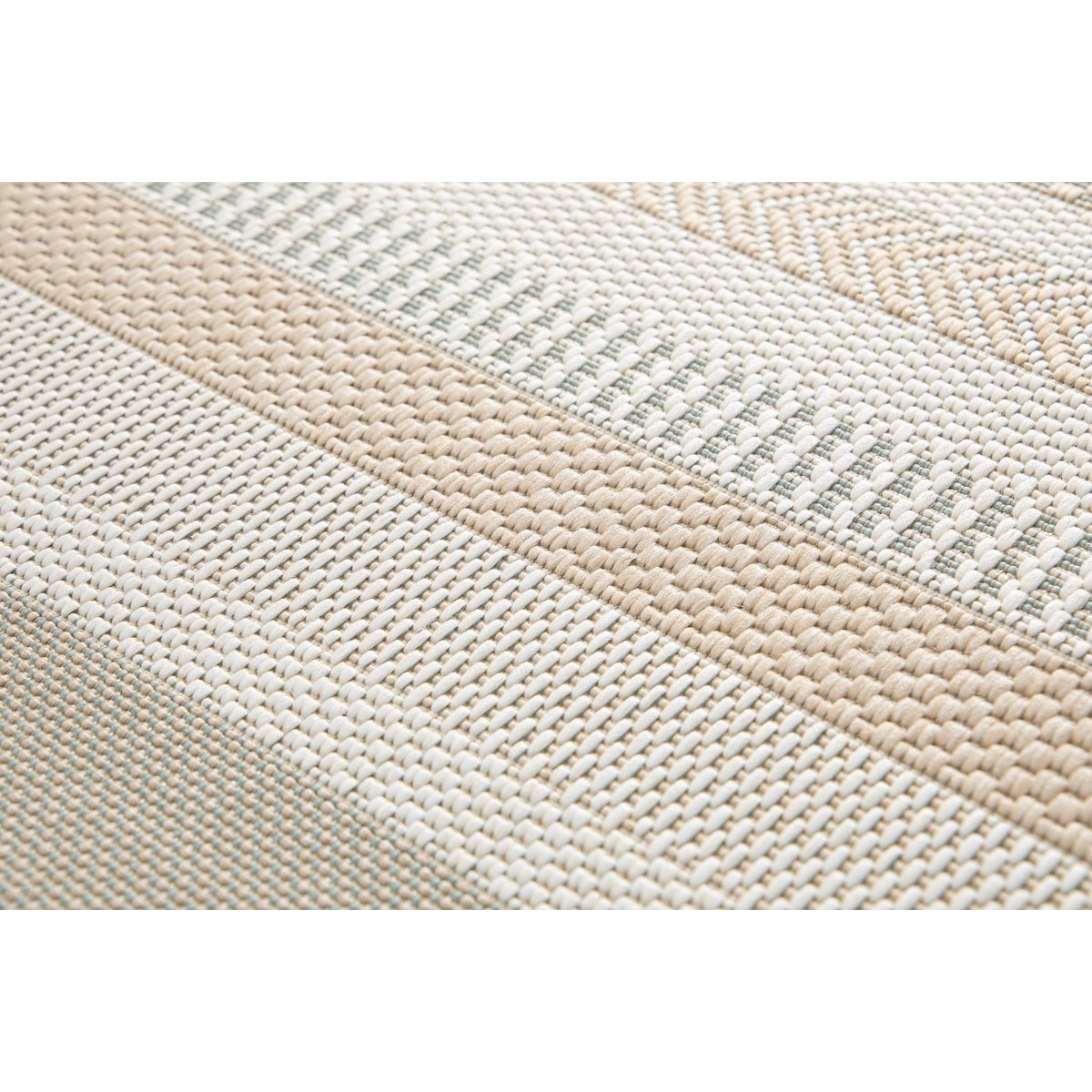 Tapis intérieur extérieur à rayures SOLEA vert naturel, AFK LIVING
