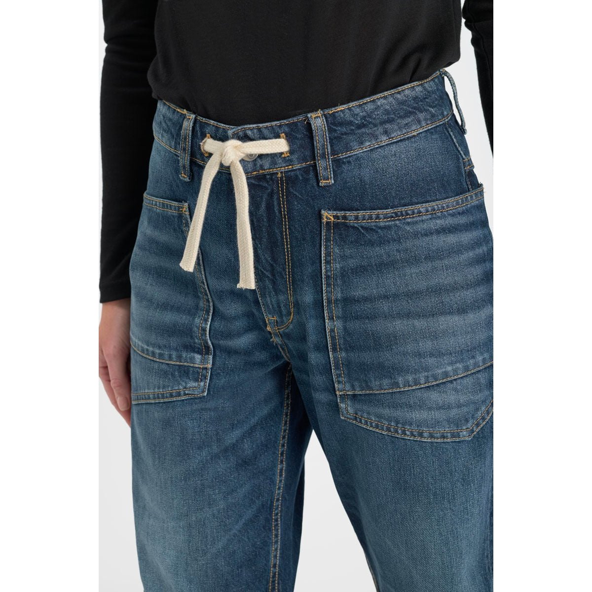 Jeans loose, large balloon , longueur 34 blue, LE TEMPS DES CERISES