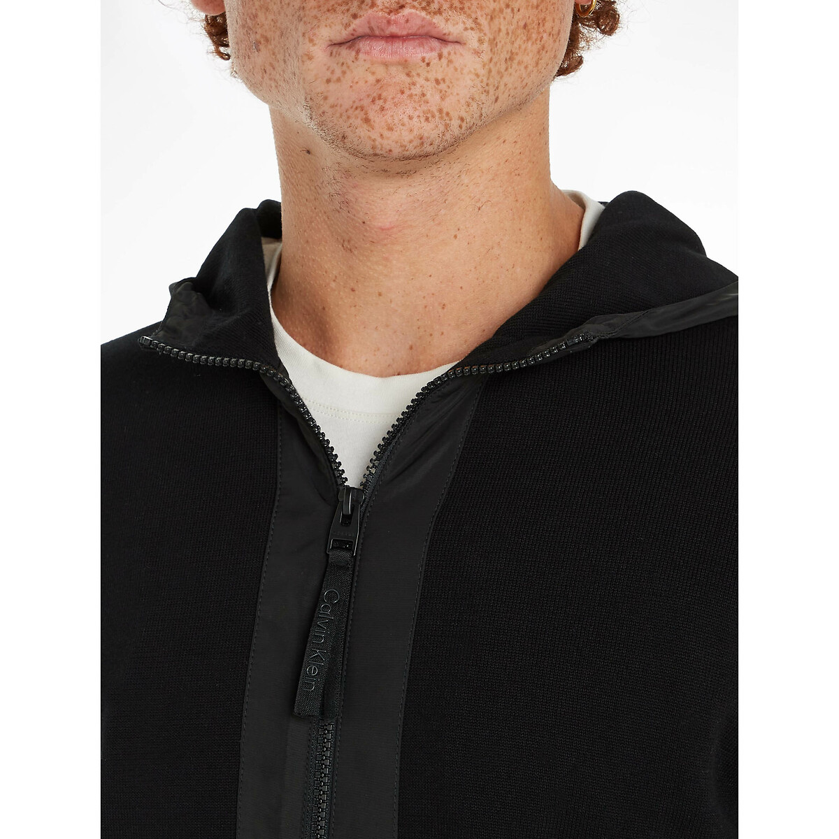 Cotton Hooded Jacket with Zip Fastening 90006527, CALVIN KLEIN