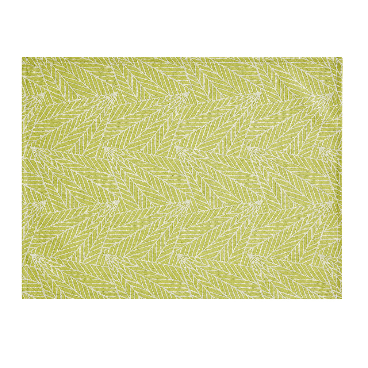 Set de table enduit, A LA CARTE FEUILLES anis, LE JACQUARD FRANCAIS