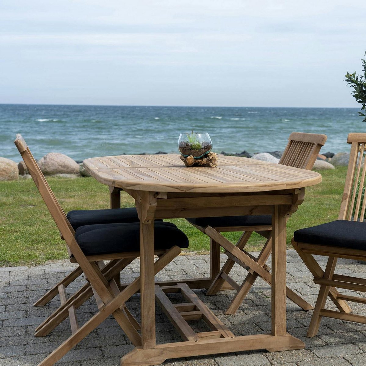 Table de jardin en teck extensible 180/240 KUTA bois naturel, PIER IMPORT