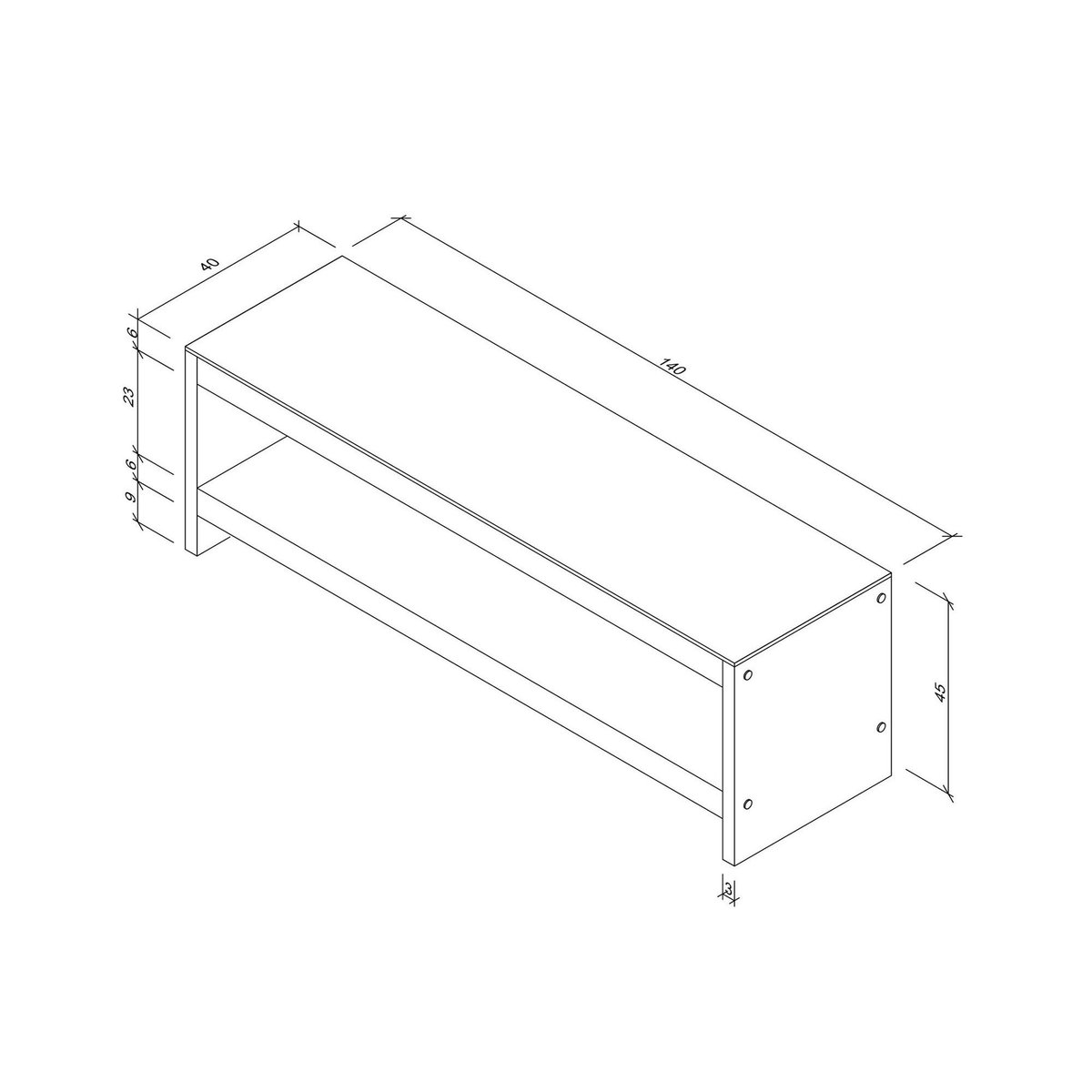 Meuble TV en bois brun et verre fumé - LHASA bois naturel, PIER IMPORT