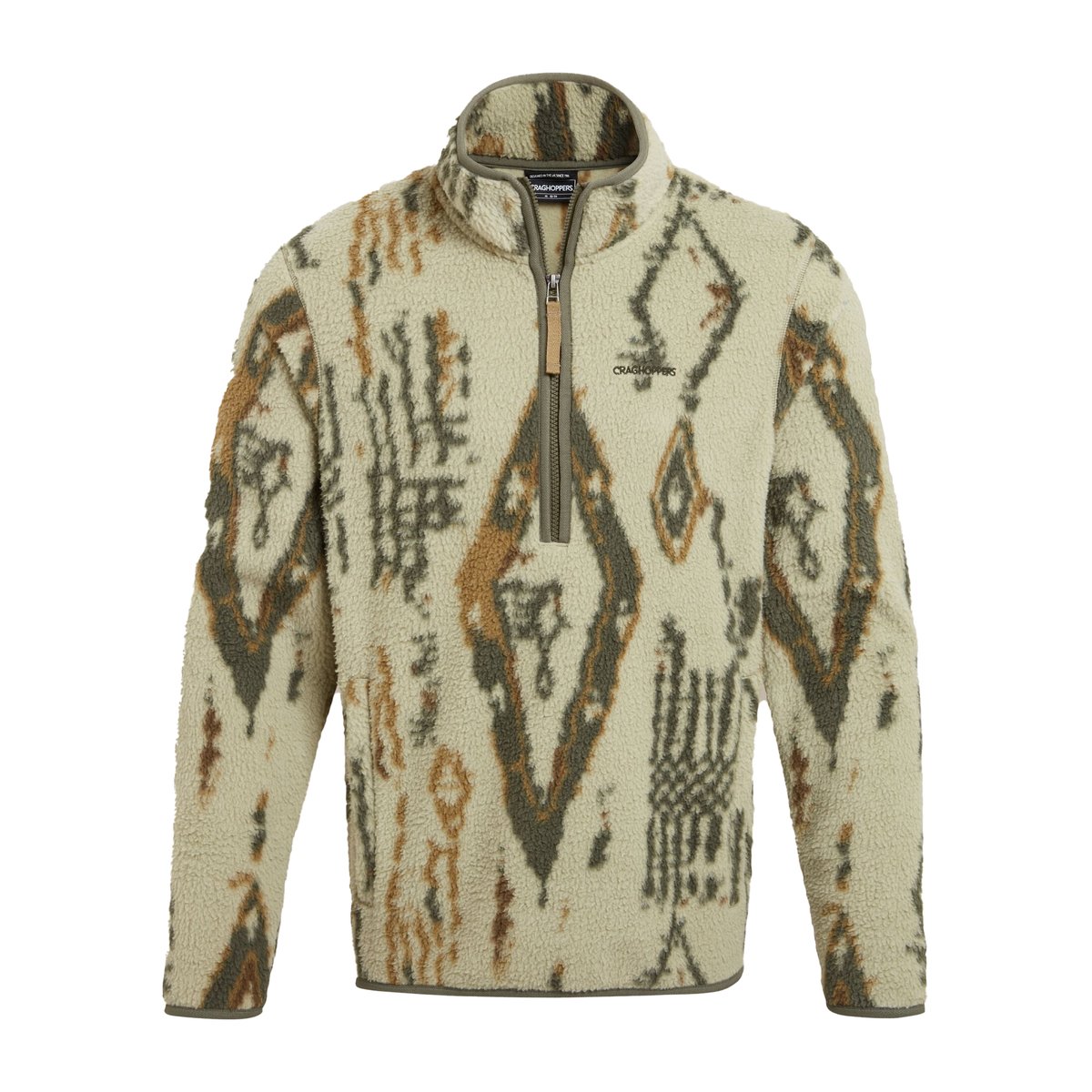 Polaire à col montant zippé motif/style imprimé TATTON vert militaire, CRAGHOPPERS