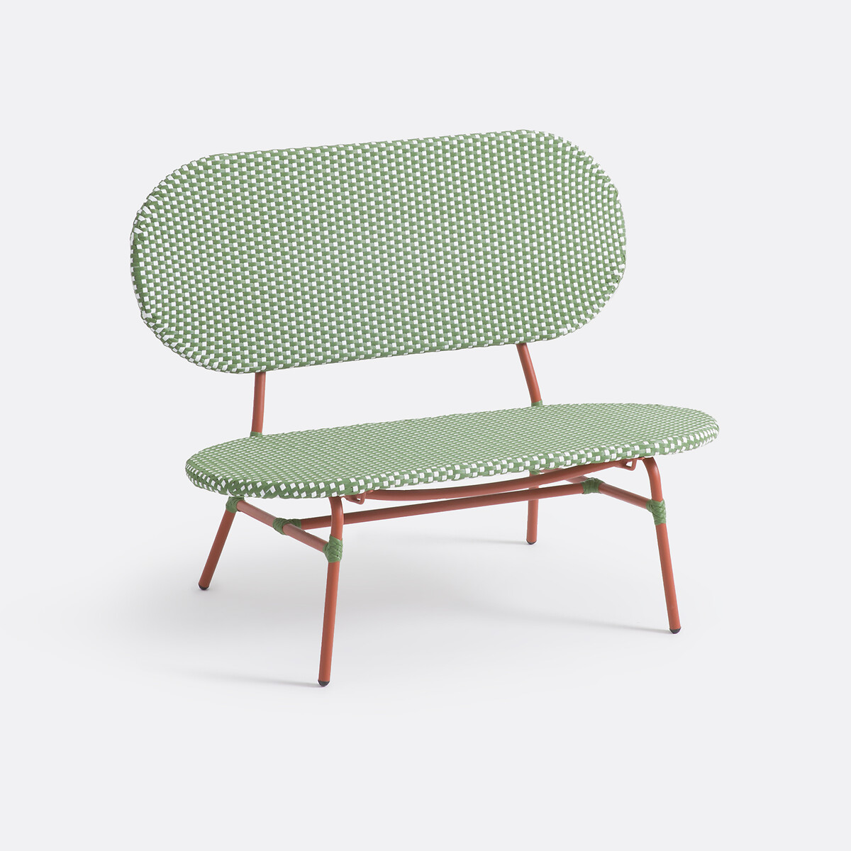 Banco de jardim em metal e resina tecida, Matu vermelho/verde/branco, LA REDOUTE INTERIEURS