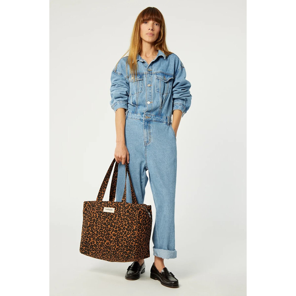 Tasche 24H CELESTIN, Reissverschluss leopardenmuster, RIVEDROITE