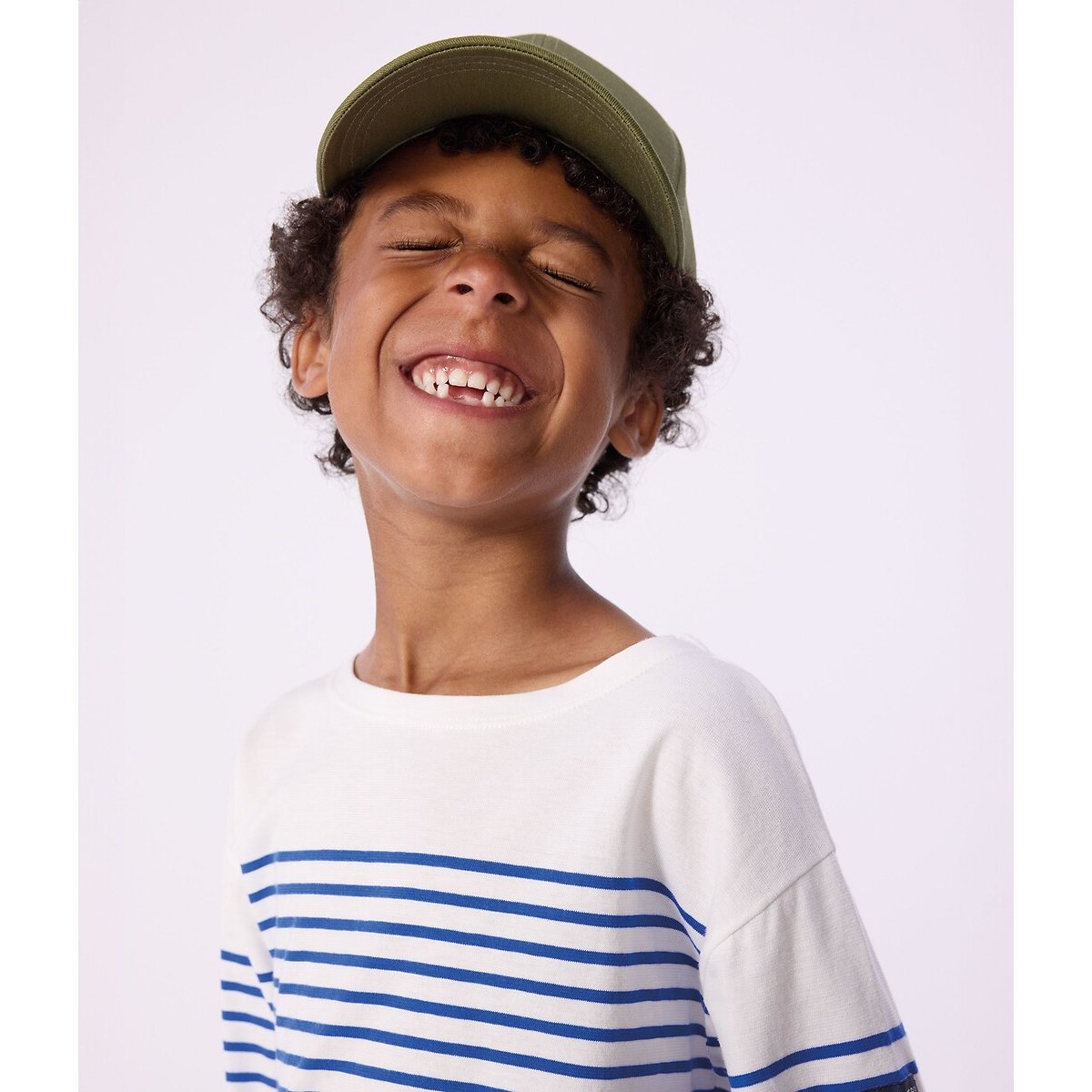 Breton Striped Cotton T-Shirt blue striped, PETIT BATEAU
