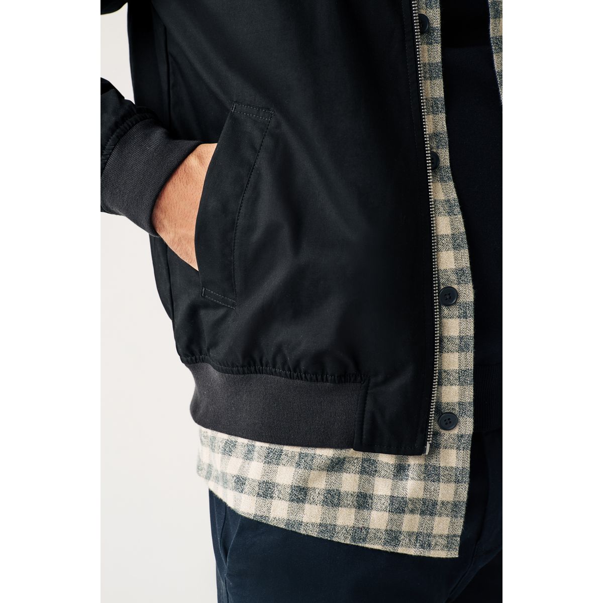 Blouson harrington déperlant doublure noir, NEXT