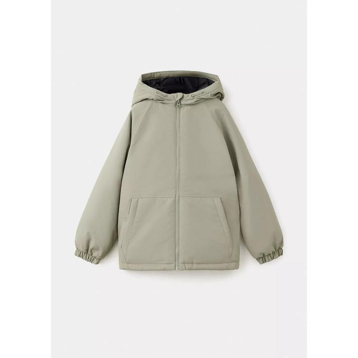 Anorak matelassé à capuche kaki, MANGO KIDS