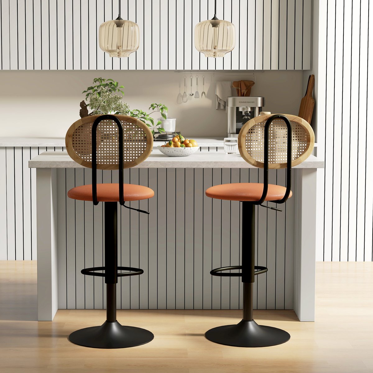 Tabouret de bar Revêtement synthétique Marron marron, noir, HOMCOM