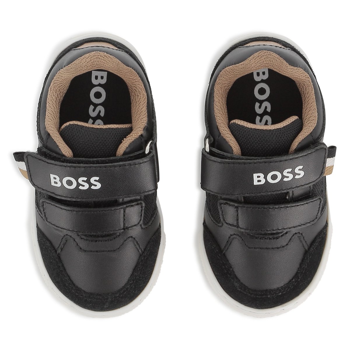 Sneakers con chiusura a strappo black, BOSS KIDSWEAR