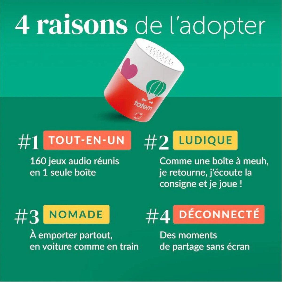 Totem la boîte à jeux éducatifs sonores couleur unique, MORPHEE