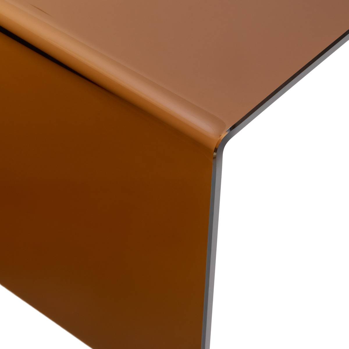 Table basse rectangulaire en verre trempé LENIA ambre, ATMOSPHERA