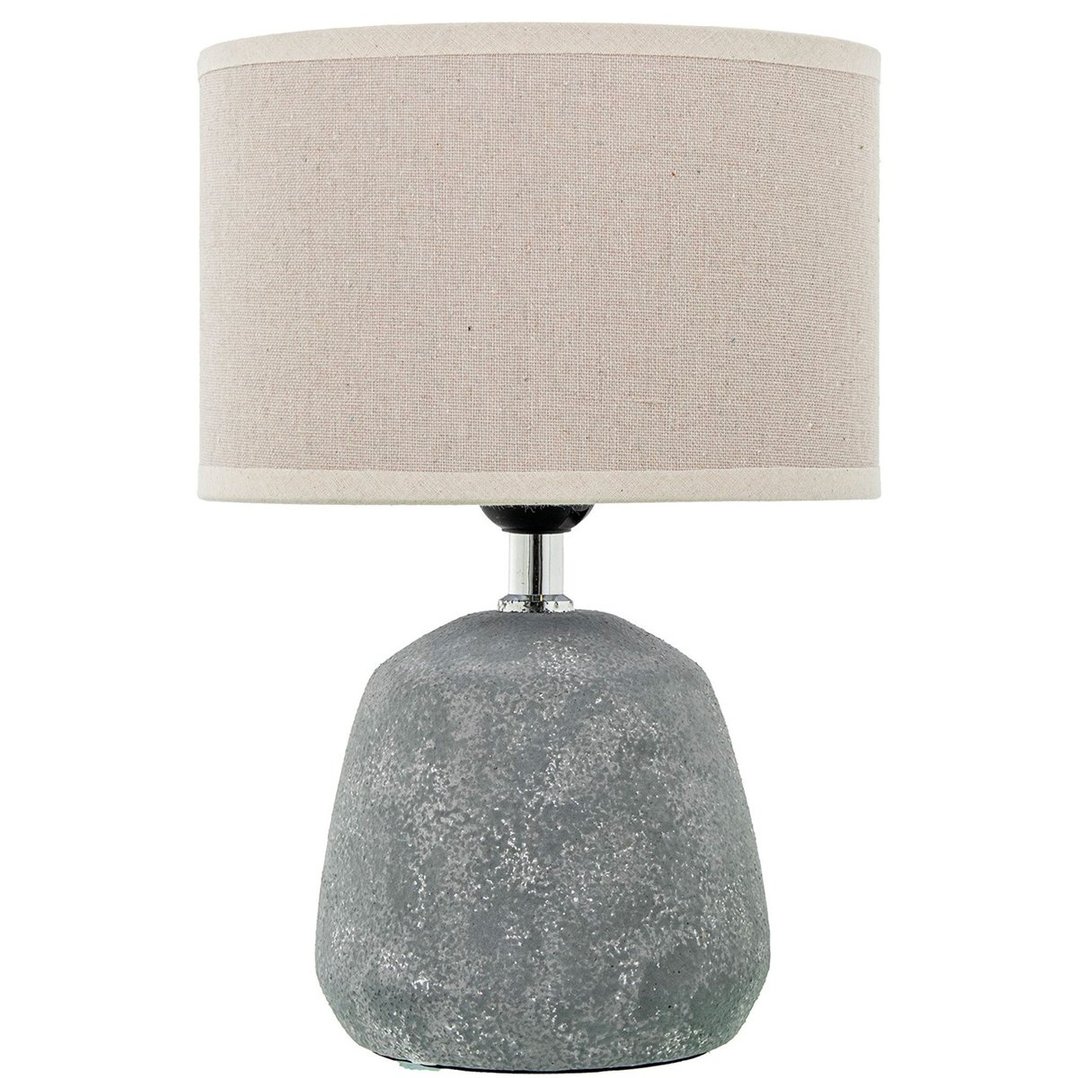 Lampe à poser en céramique grise et abat-jour beige antique 20x20x28cm gris, WADIGA