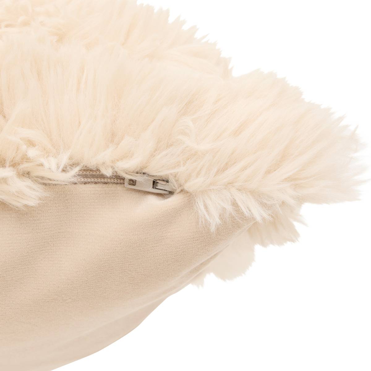 Coussin carré DUVIA beige lin, ATMOSPHERA