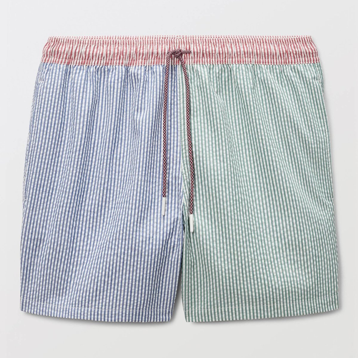 Short de bain seersucker rayé multicolore chine, MONOPRIX