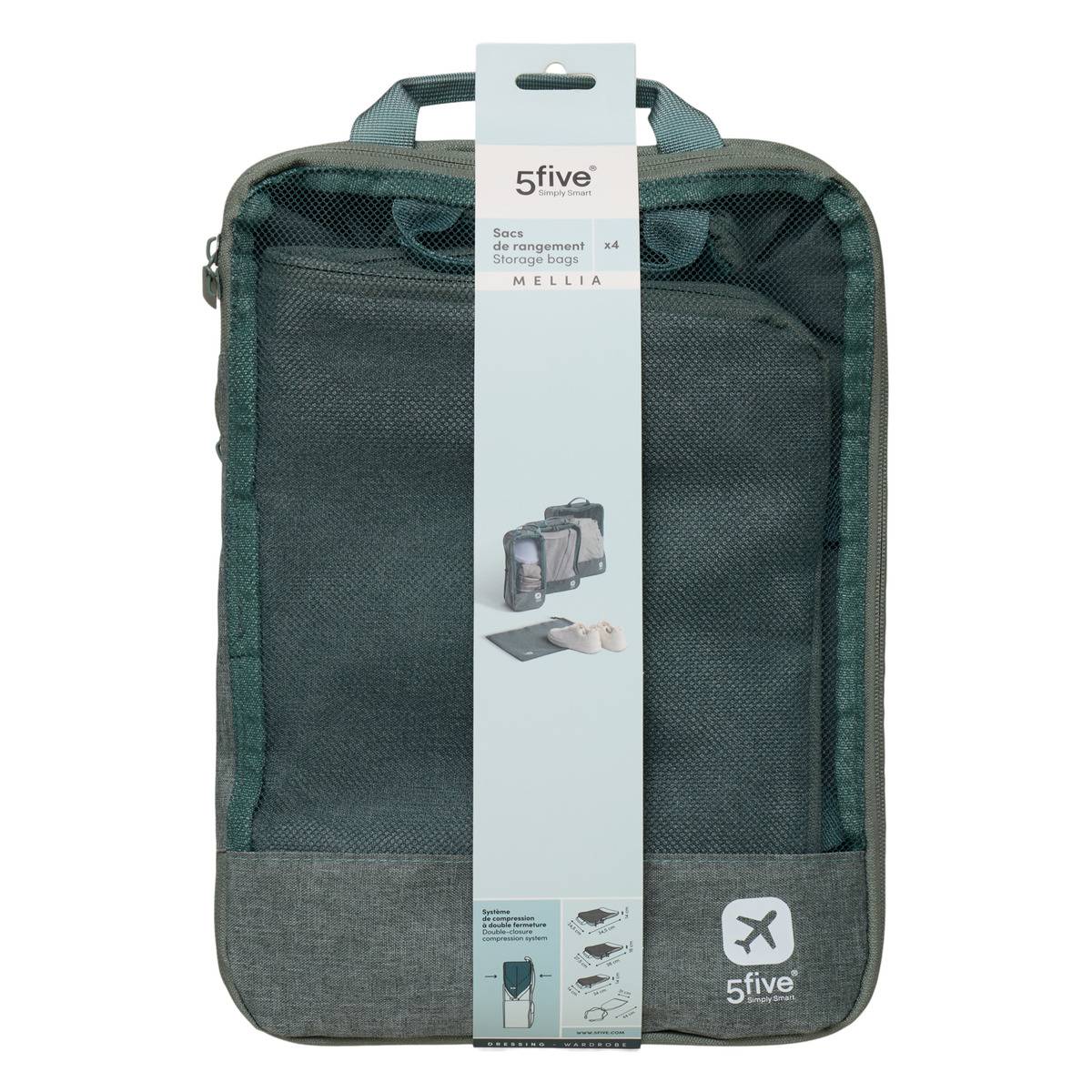 Set de 4 sacs compresseurs beige, 5FIVE SIMPLY SMART