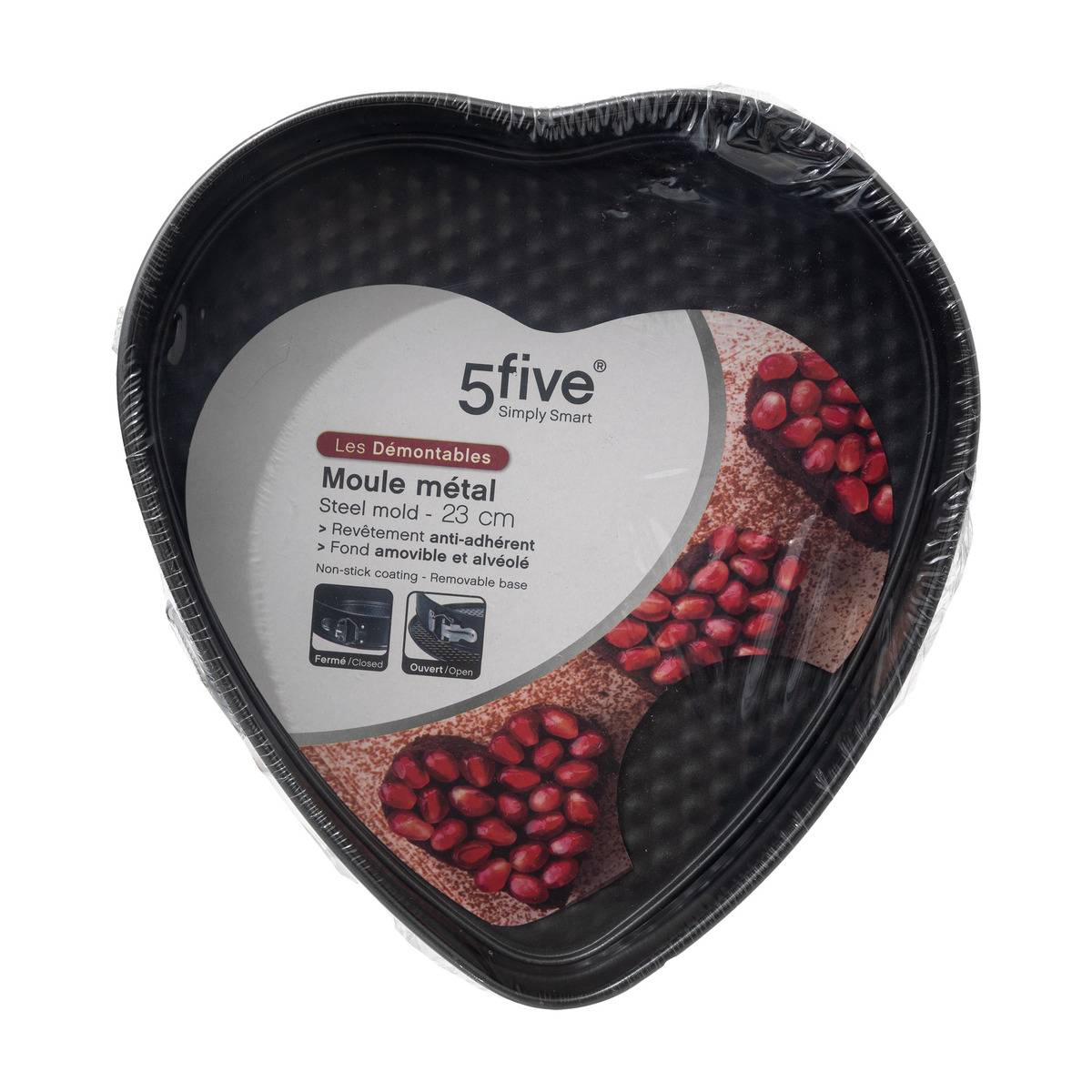 Moule coeur démontable MOULES DEMONTABLES noir, 5FIVE SIMPLY SMART