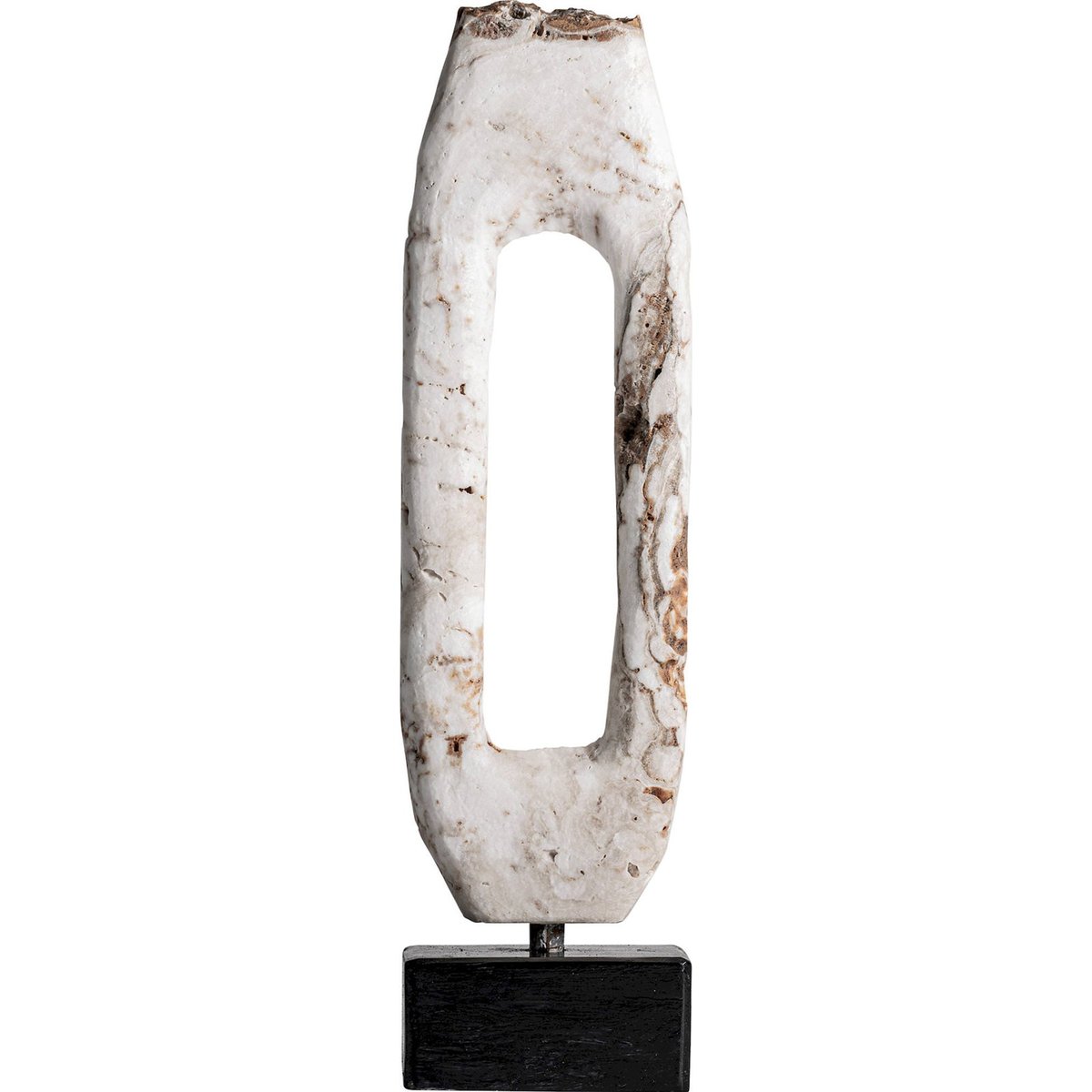 Sculpture en onyx style nordique crème et noir, RECOLLECTION