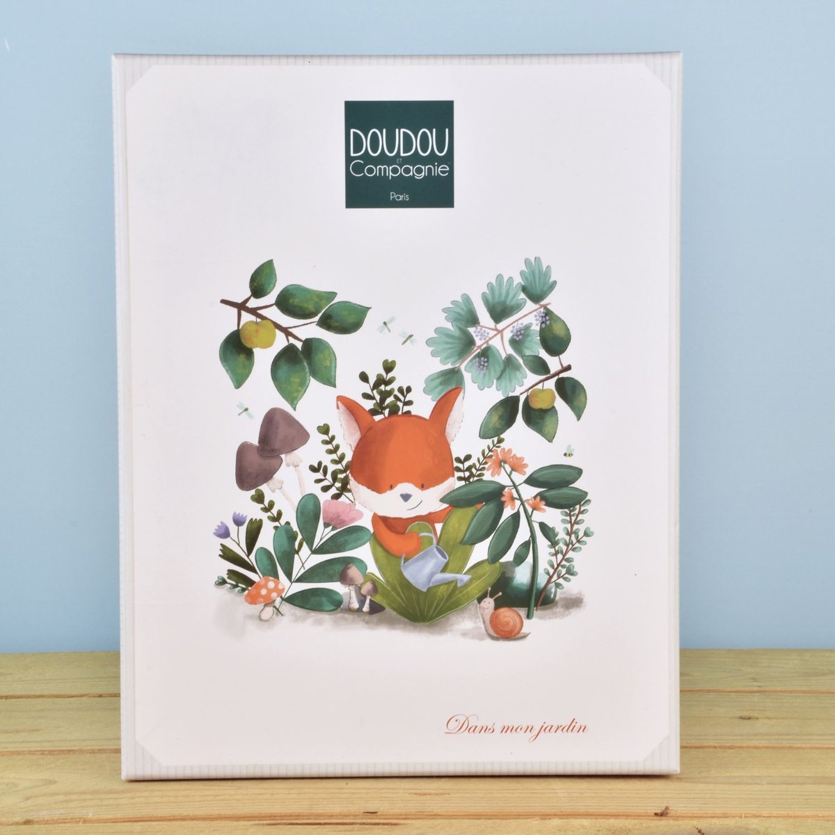 Doudou attache-sucette orange, bleu, blanc, DOUDOU ET COMPAGNIE