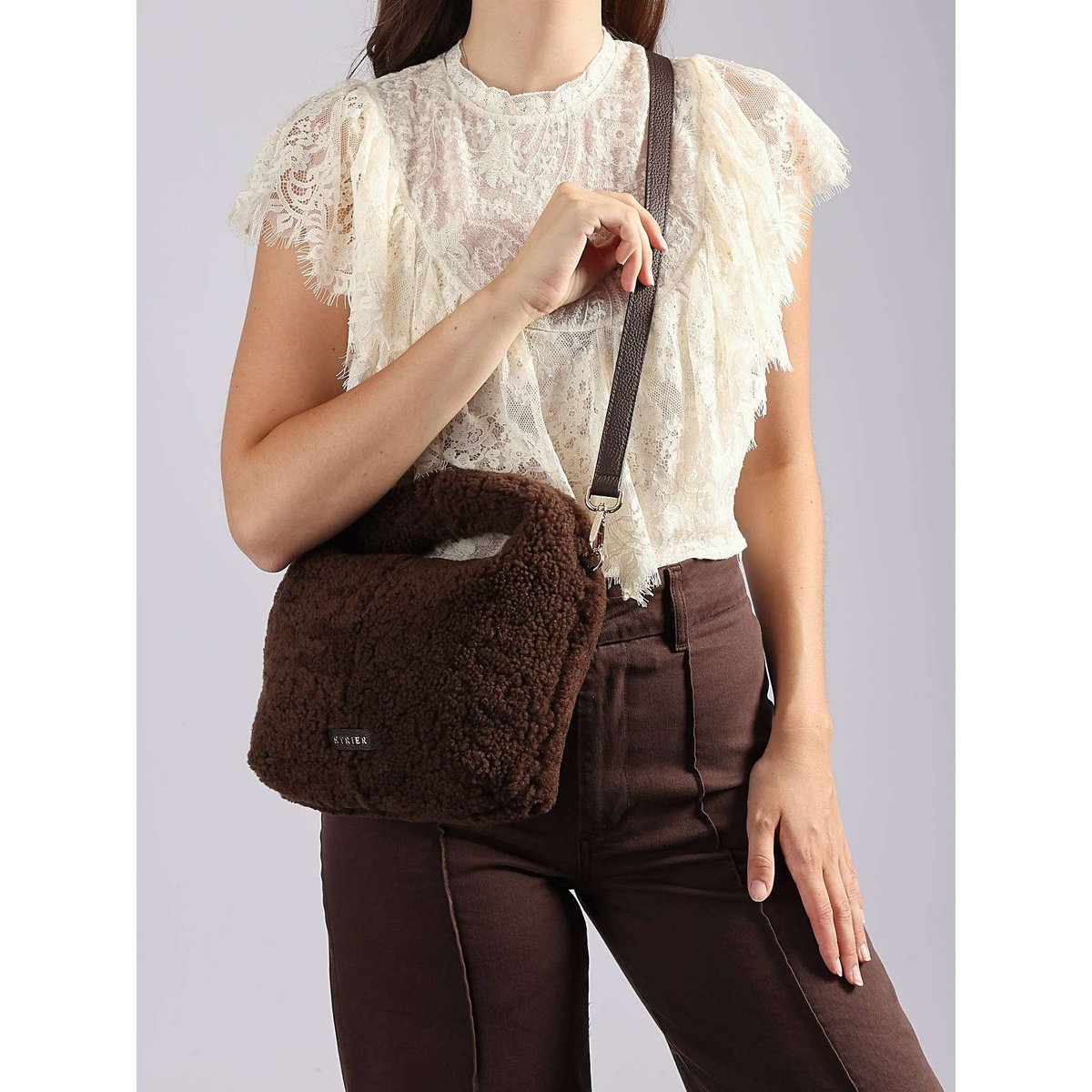 Sac bandoulière Amboise cuir chocolat, ETRIER