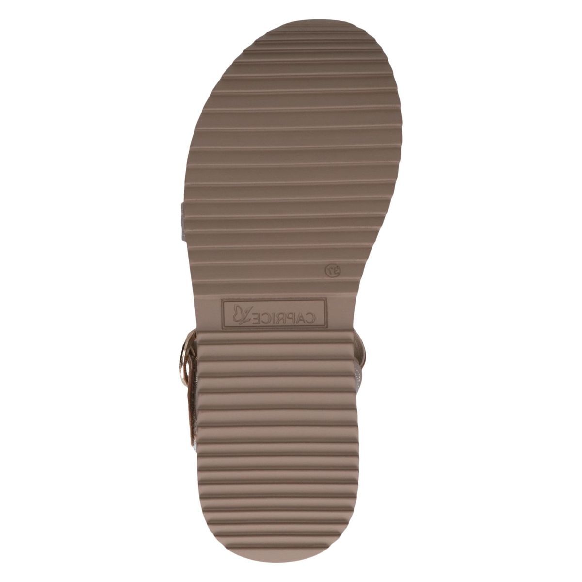 Sandale en cuir marron taupe, CAPRICE