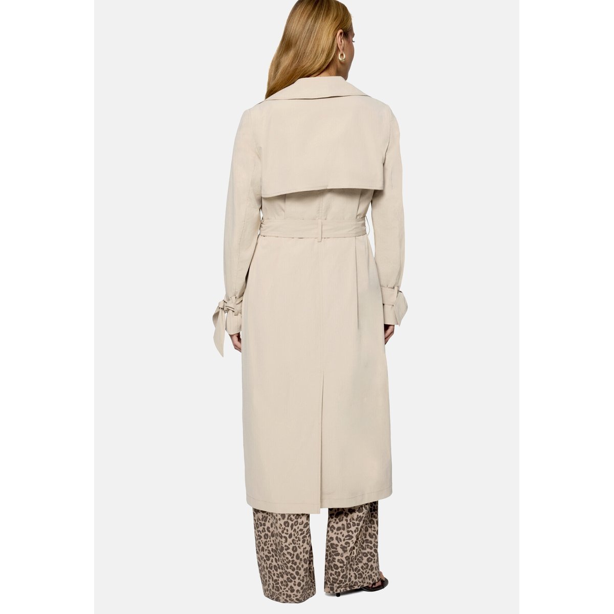 Manteau de mi-saison à ceinture à nouer light sand, ZERO