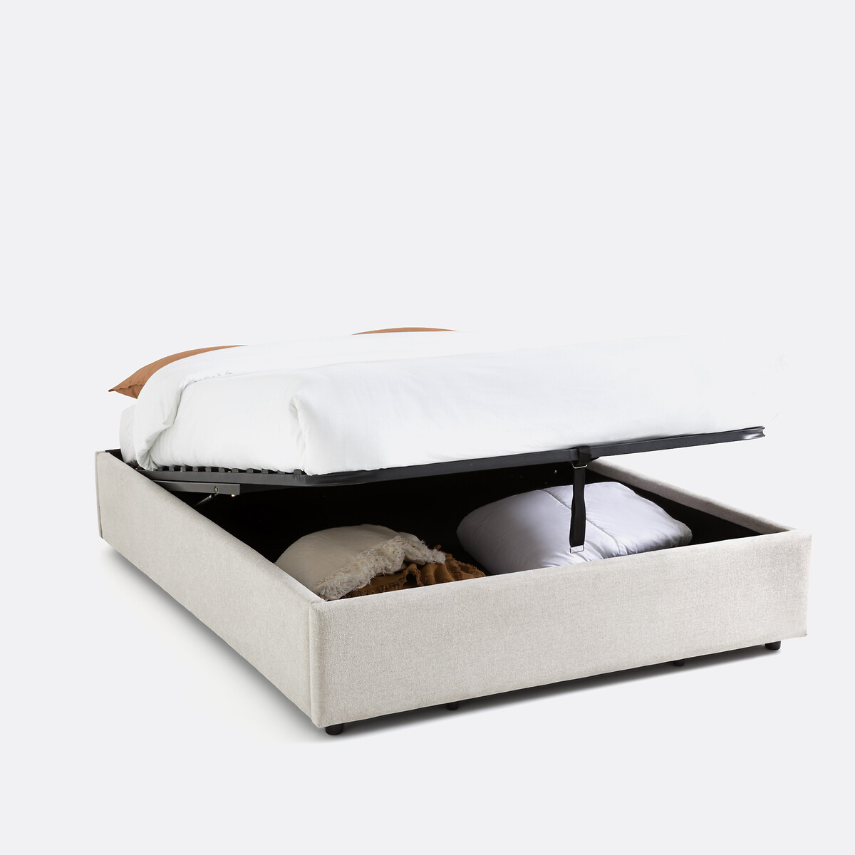 Lit coffre avec sommier relevable, Papilla beige, LA REDOUTE INTERIEURS