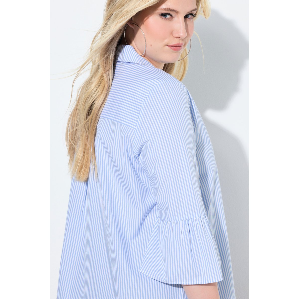 Chemisier à rayures, coupe évasée bleu clair, ULLA POPKEN