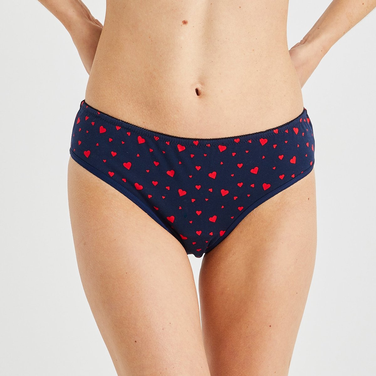Culotte menstruelle imprimée contenant du coton BIO marine, MONOPRIX