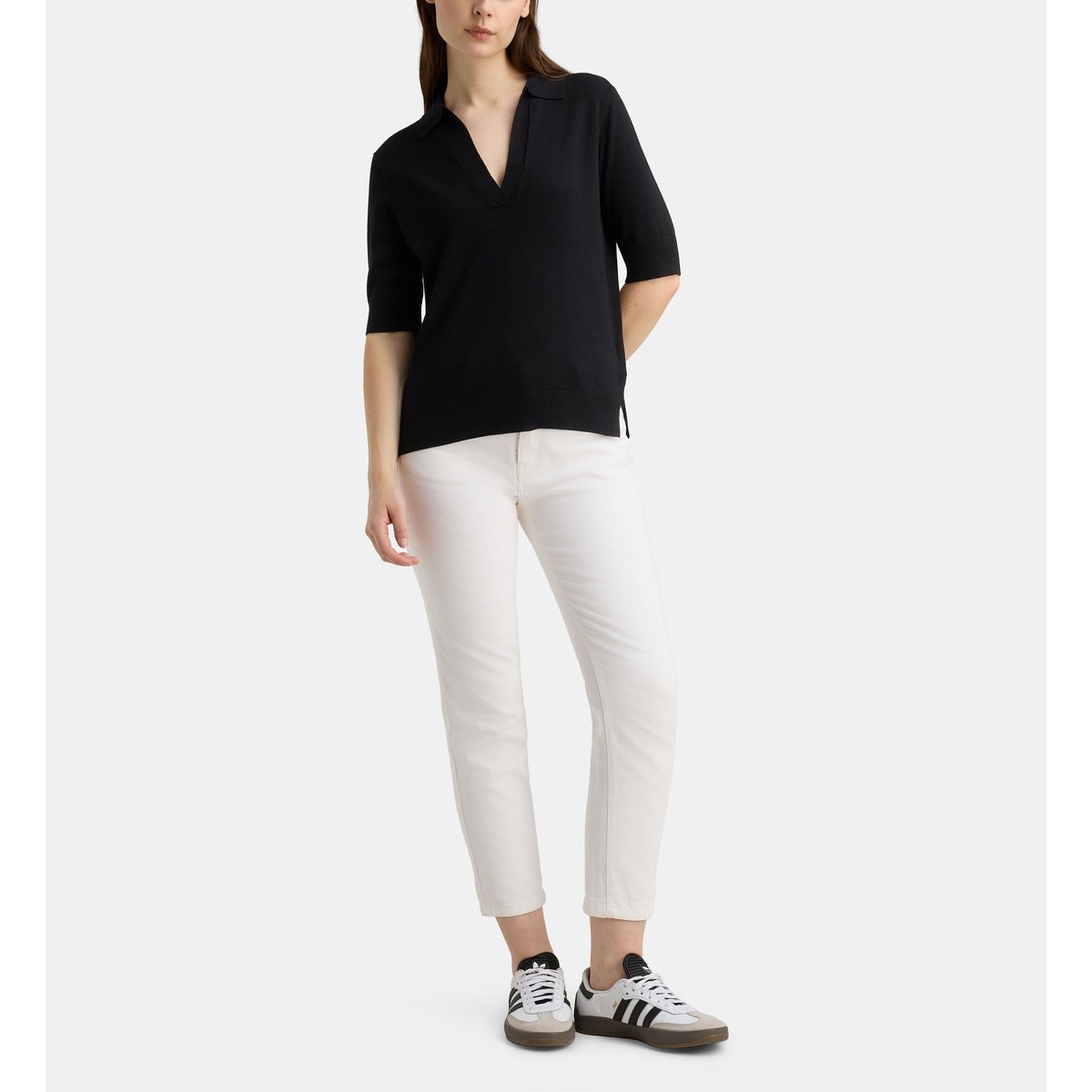 Pull droit nya polo noir, GALERIES LAFAYETTE