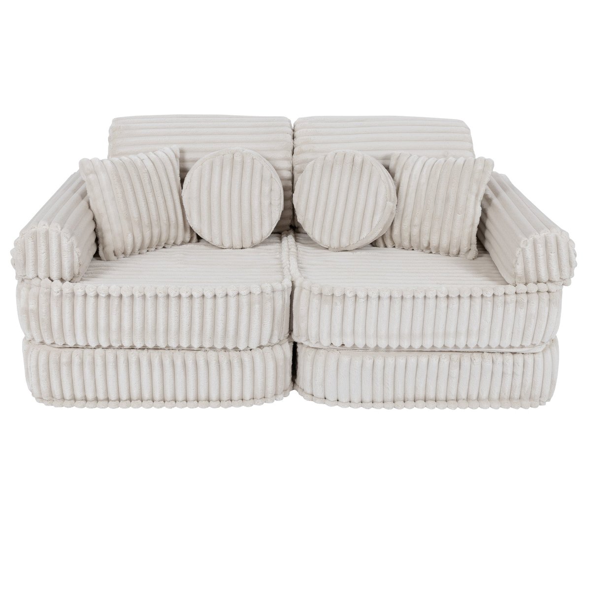 Canapé chambre enfant modulable 120 cm 10 pcs CHURROS blanc, MEOW BABY