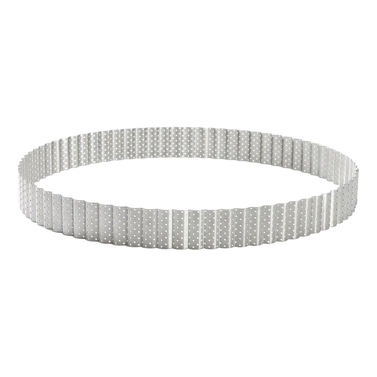 Cercle à tarte perforé cannelé ø28 cm - acier inoxydable gris, DE BUYER