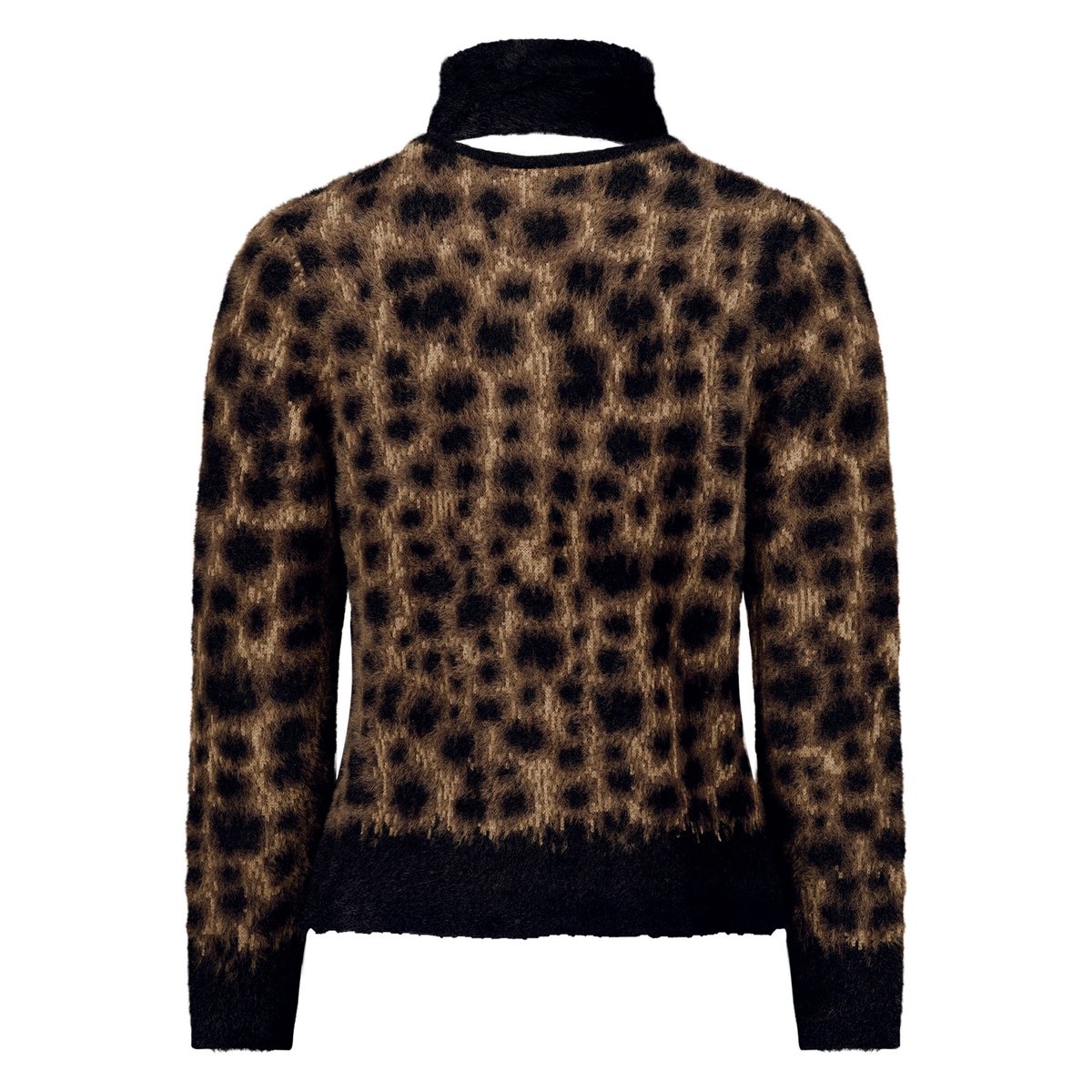 Cardigan en maille casual à motif jacquard patch black/brown, ZERO