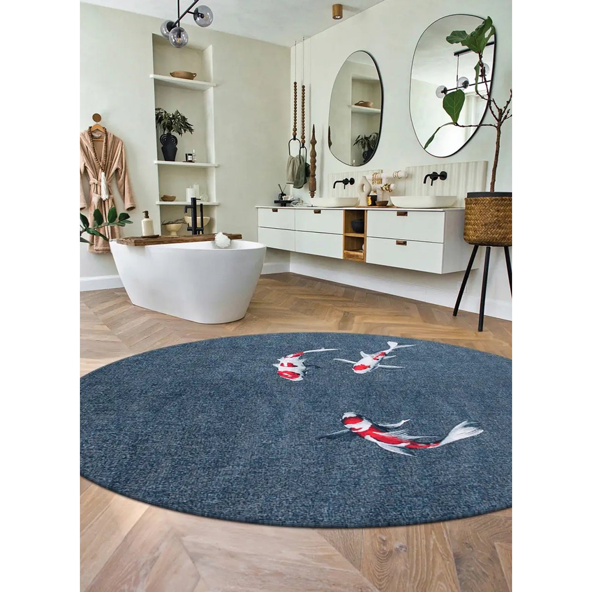 Tapis de salon et chambre tissé plat PONDY bleu, NOVATREND