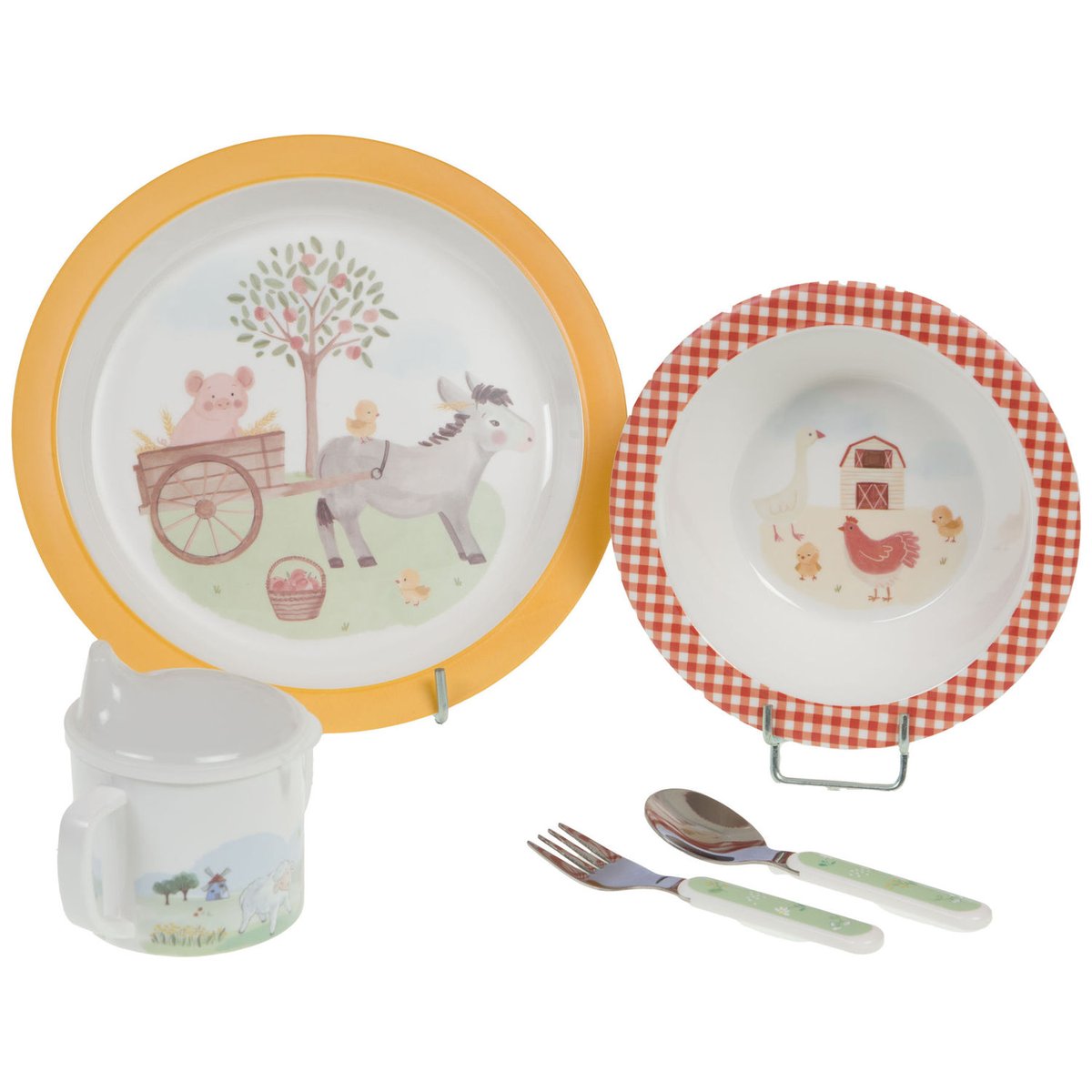 Coffret repas jaune, marron, rouge, AMADEUS LES PETITS