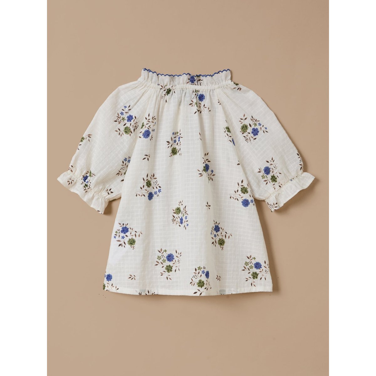 Blouse coton dobby imprimée imprimé rosa blue, CYRILLUS