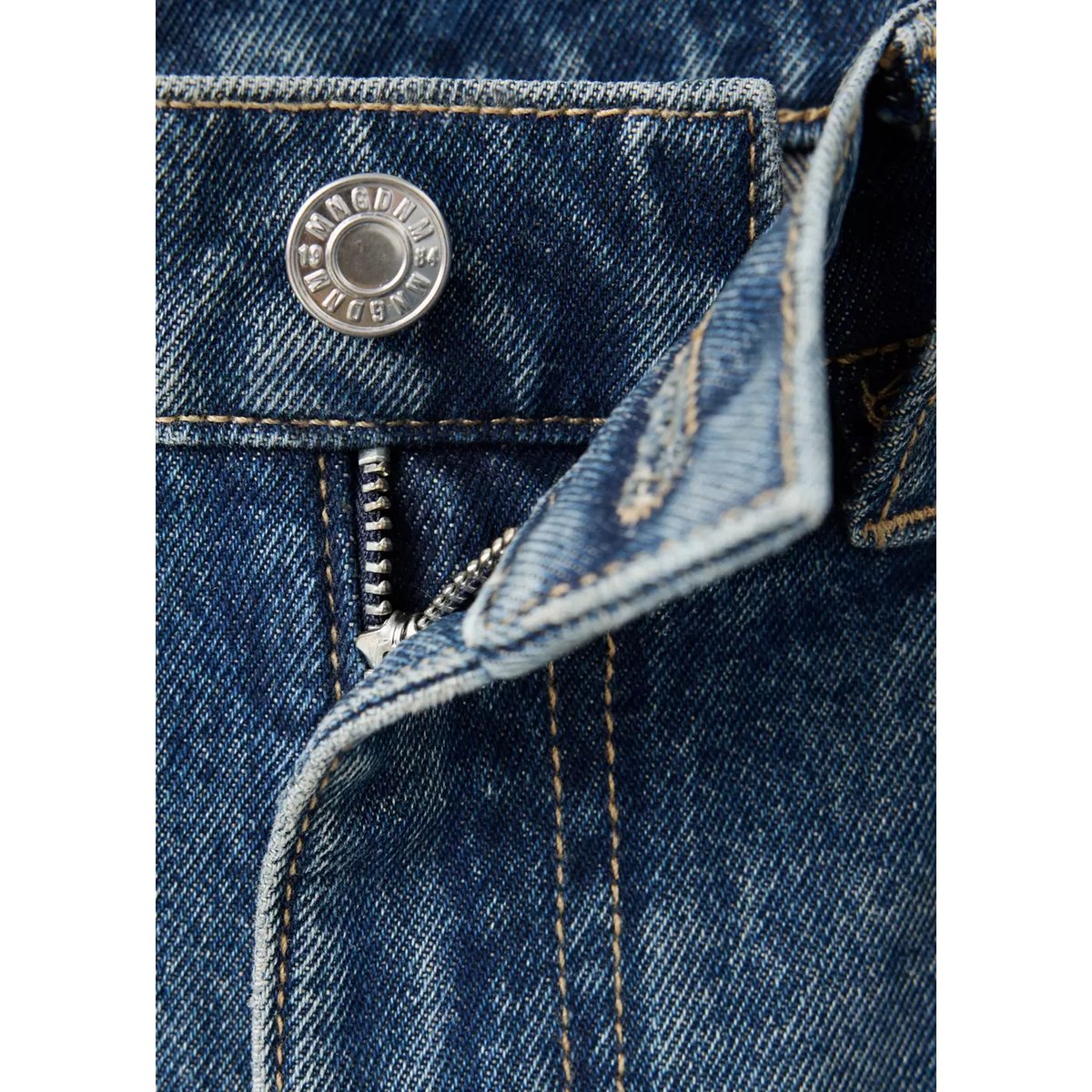 Jean balloon coutures bleu foncé, MANGO