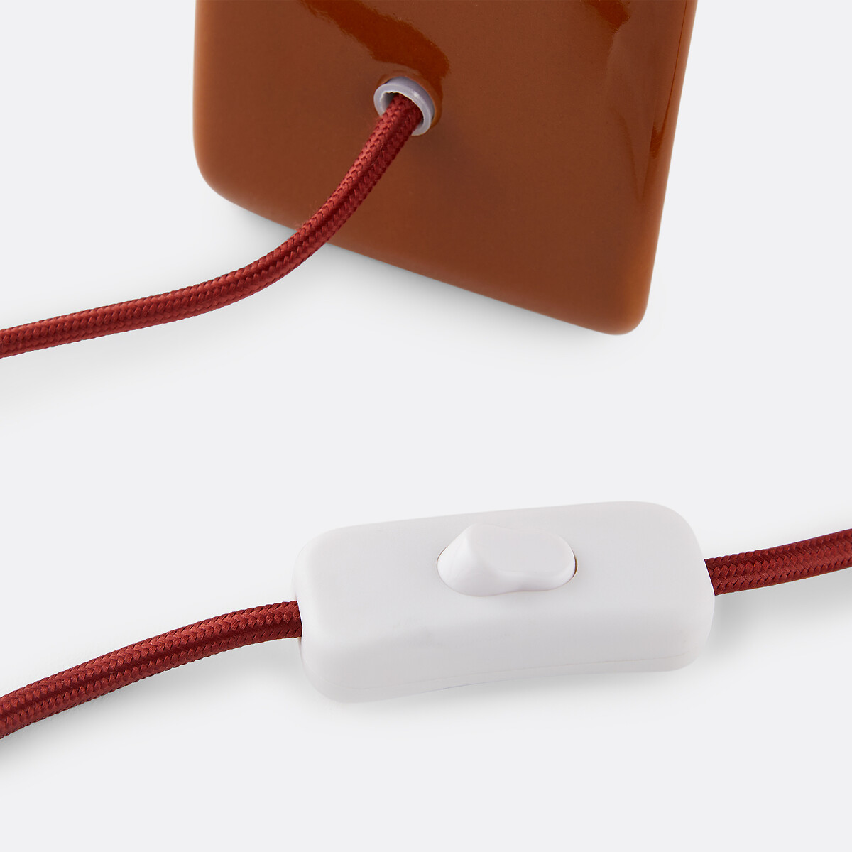 Lampe à poser, en céramique et verre opalin, VESLI marron, LA REDOUTE INTERIEURS