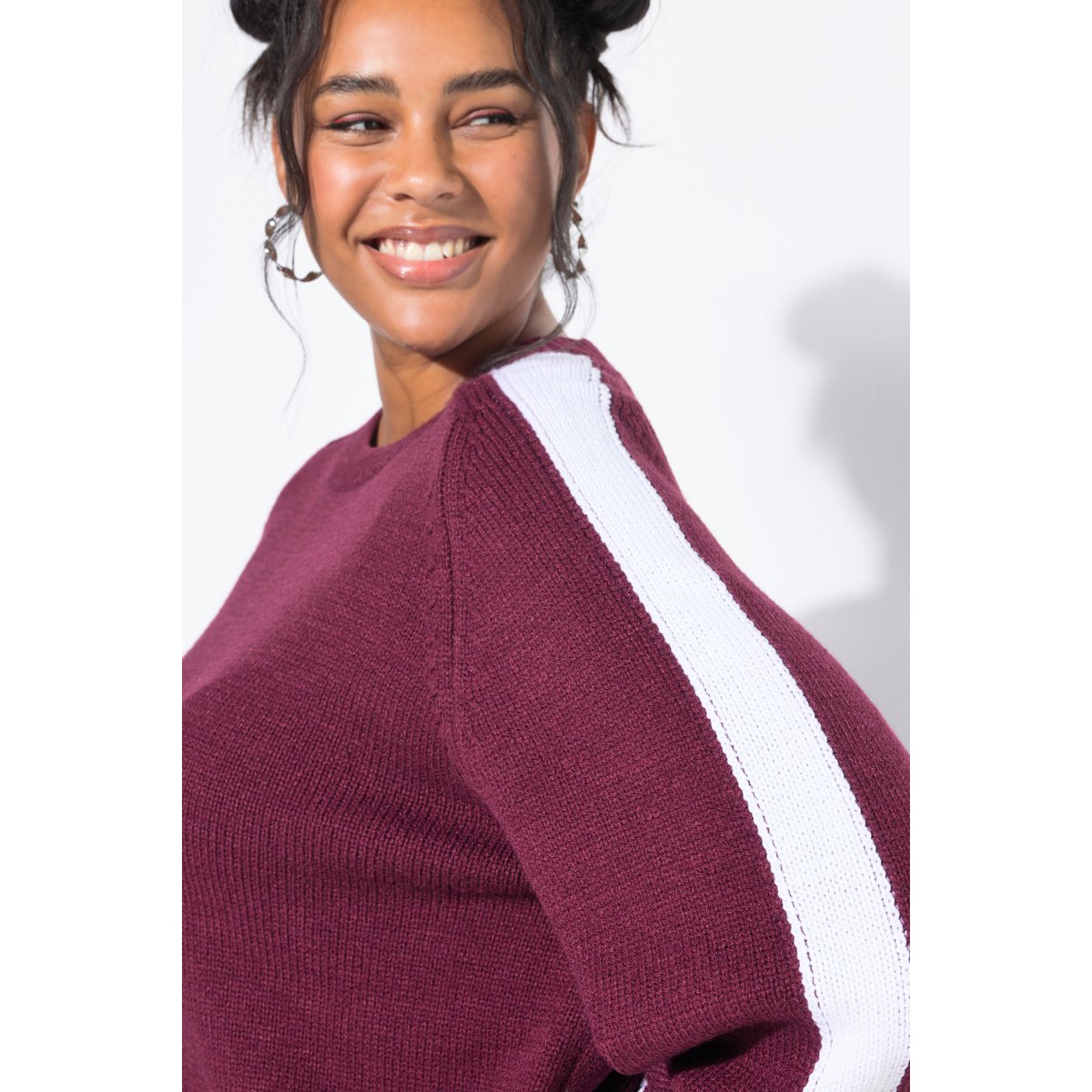 Pull oversize à manches longues raglan rouge vin, STUDIO UNTOLD