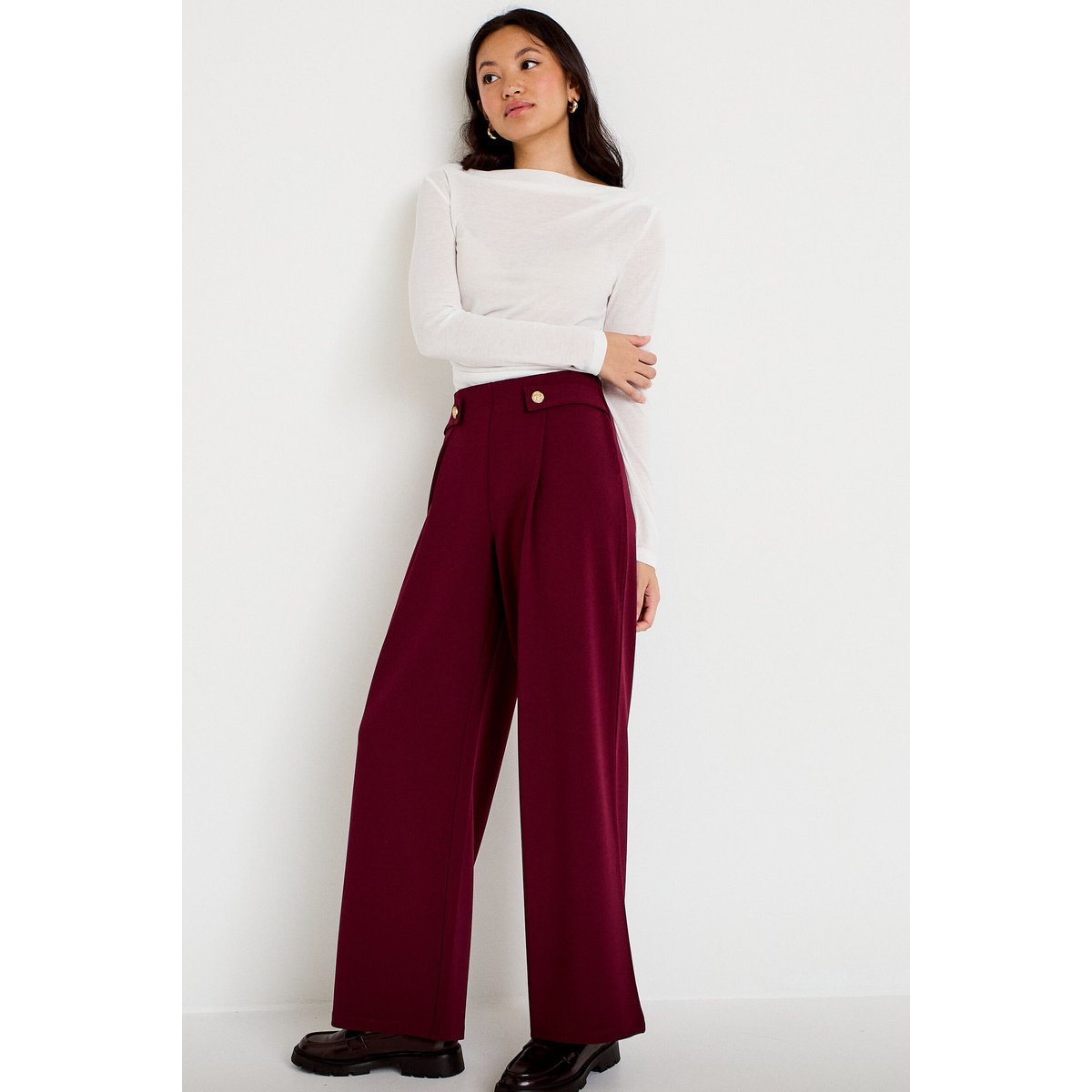 Pantalon bootcut taille standard bordeaux, CACHE CACHE