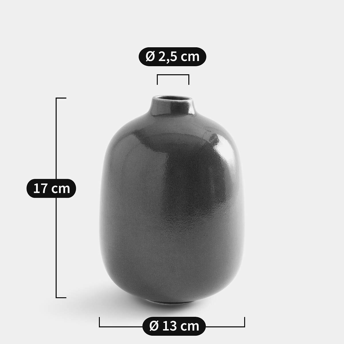 Vase soliflore en faïence, hauteur 17 cm, MODENE rouge cuivre, AM.PM